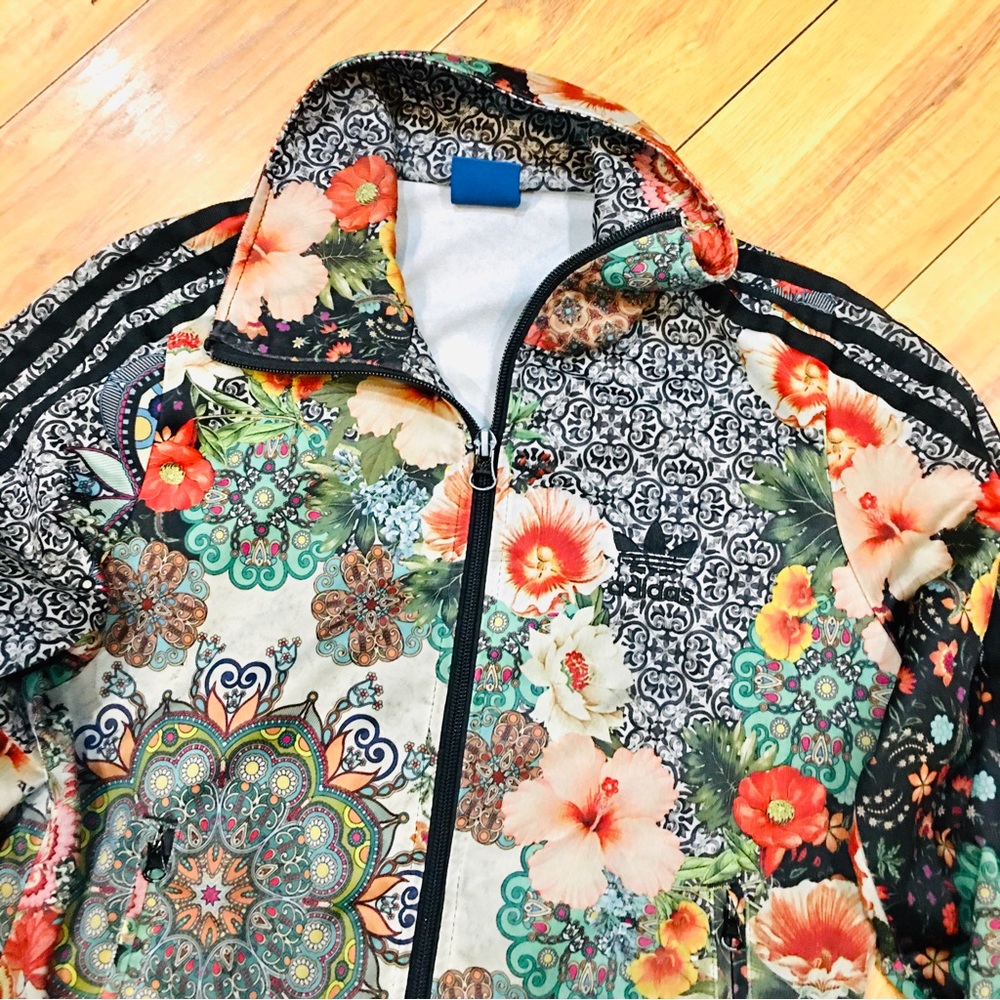 Adidas Jardim Agharta track jacket sports gym floral flowers collab coat